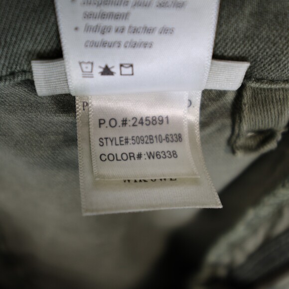 Paige Mayslie Jogger Utility Stretch Ankle Zip Hem Womens 24 Army Green Olive - Picture 9 of 11